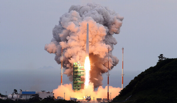 25일 전남 고흥 나로우주센터에서 한국형 우주 발사체 누리호가 발사되고 있다. (사진=항우연 제공) 2023.05.25